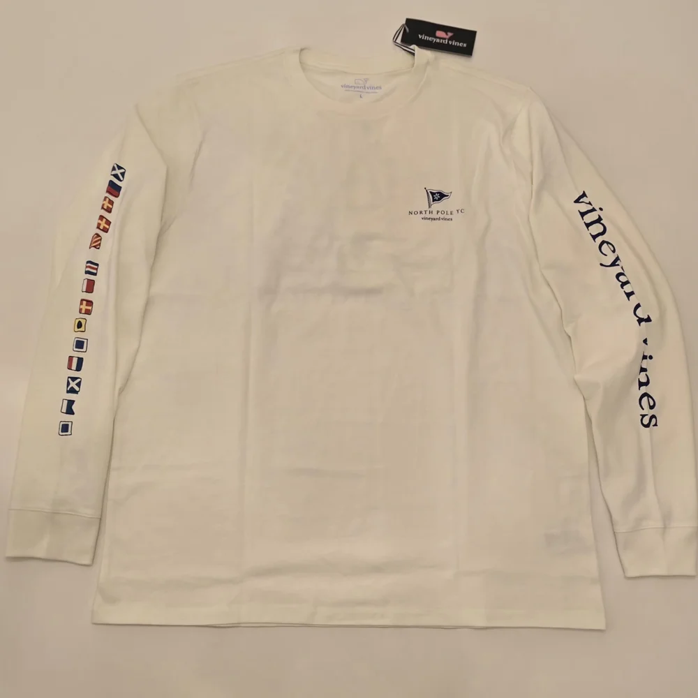 NWT Vineyard Vines Mens Large Christmas Burgees Sailboat Graphic Long Sleeve Tee - Picture 3 of 6